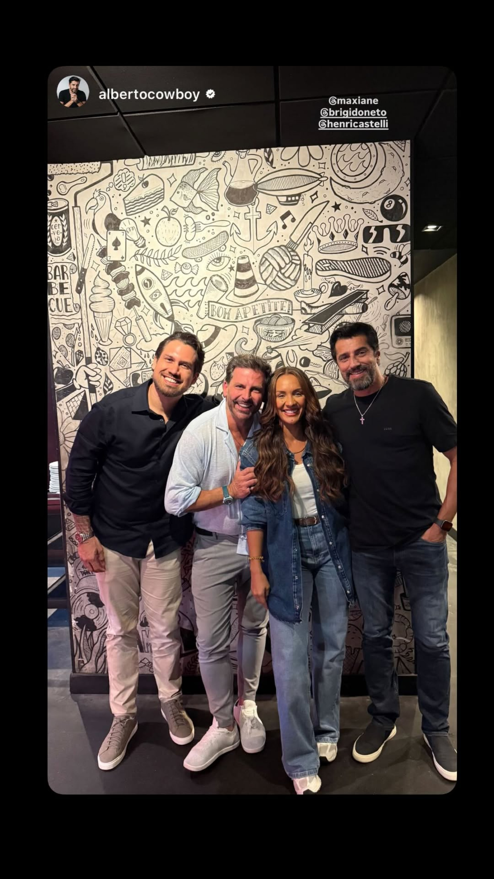 Brigido, Henri, Maxiane e Cowboy se reencontram - Reprodução do Instagram