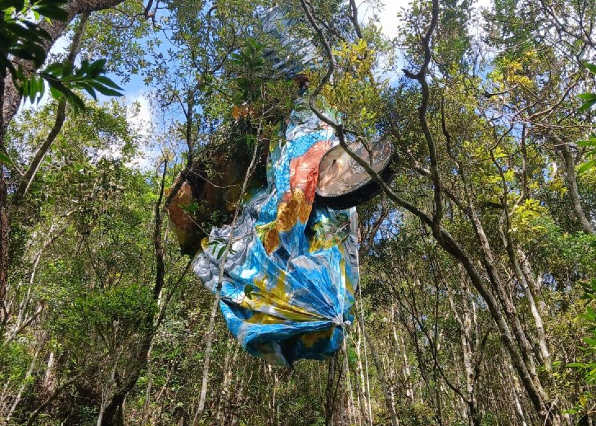 Balão de 15 metros é apreendido após cair perto de área de proteção ambiental em Petrópolis