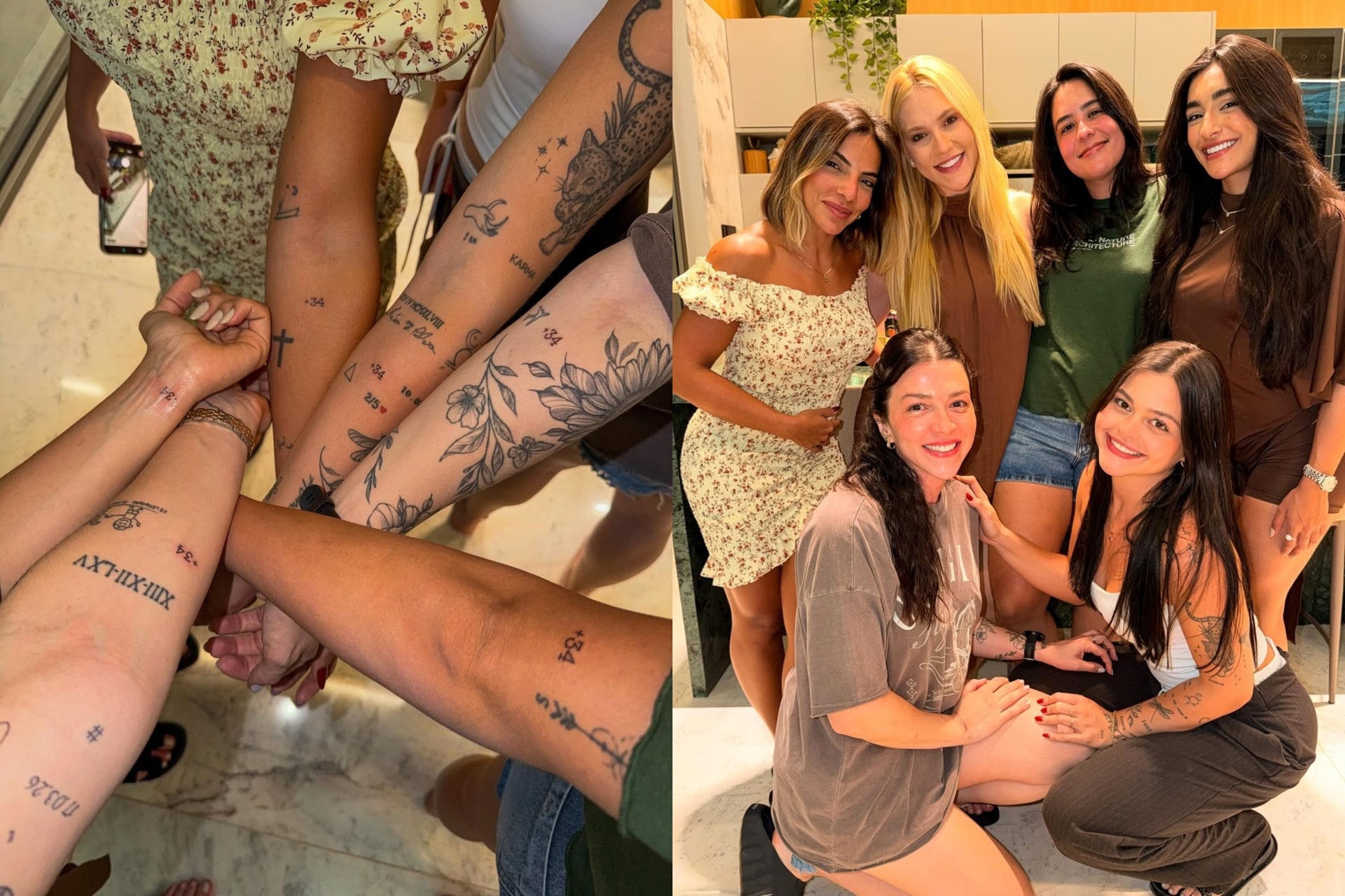 Virginia Fonseca tatua código telefônico da Espanha com amigas - Reprodução / Instagram