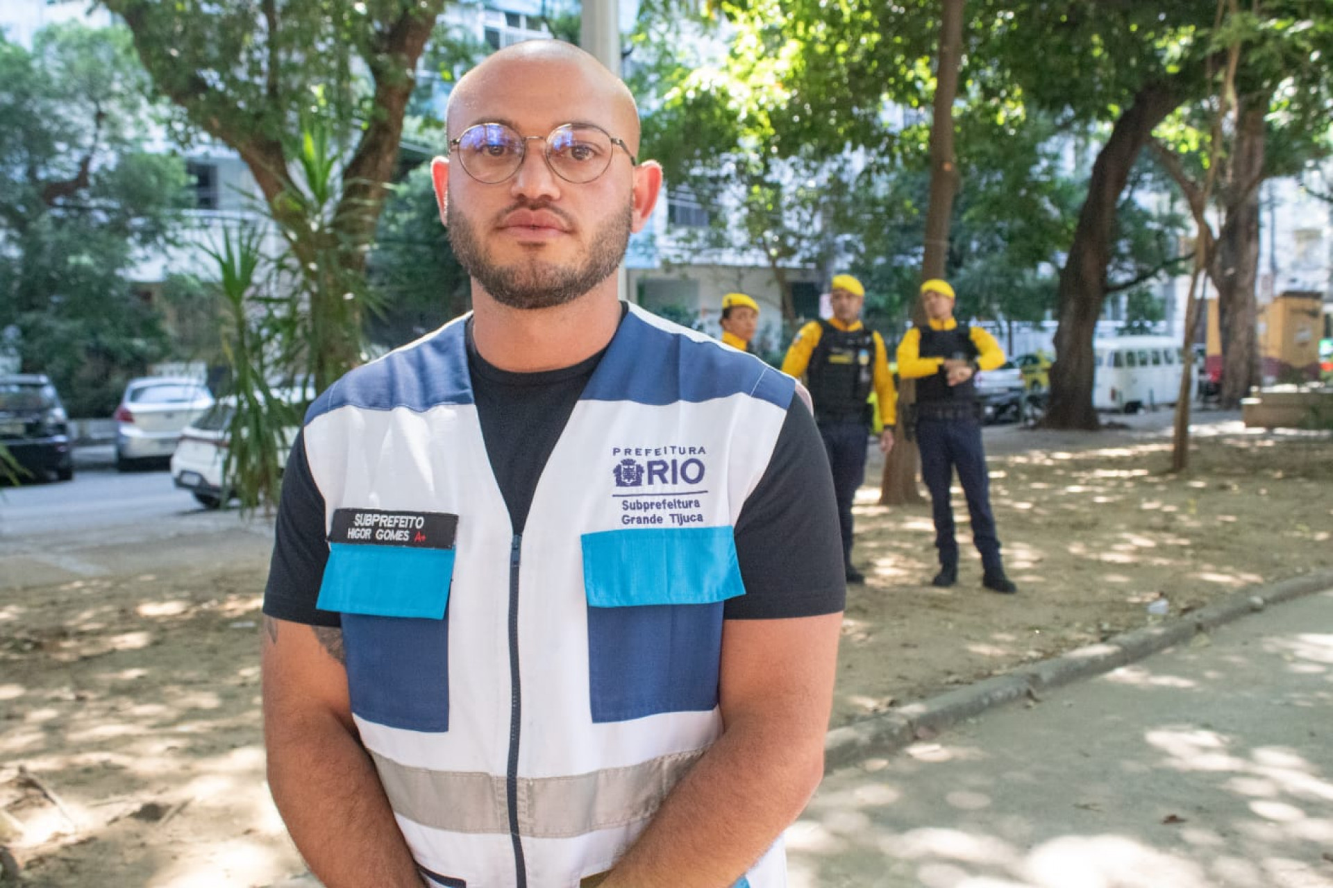 Subprefeito Higor Gomes acompanhou o início da atuação da Força Municipal - Érica Martin / Agência O Dia