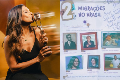 Dira Paes se emociona com foto em livro escolar: 'Que sorte a minha'