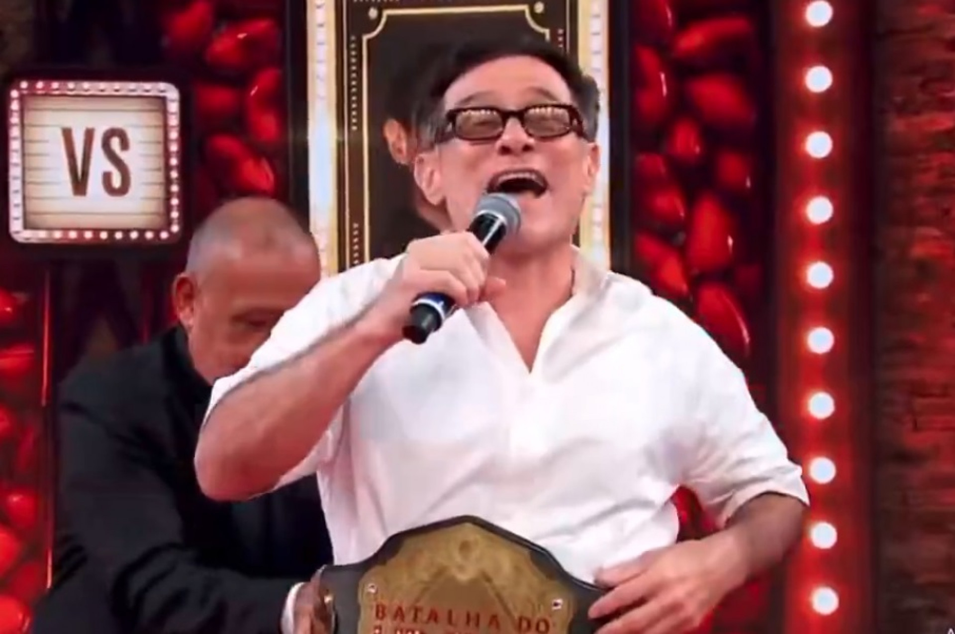 Enrique Diaz durante o 'Domingão com Huck' - Reprodução de vídeo