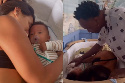 Thiaguinho flagra Carol Peixinho dentro do berço do filho