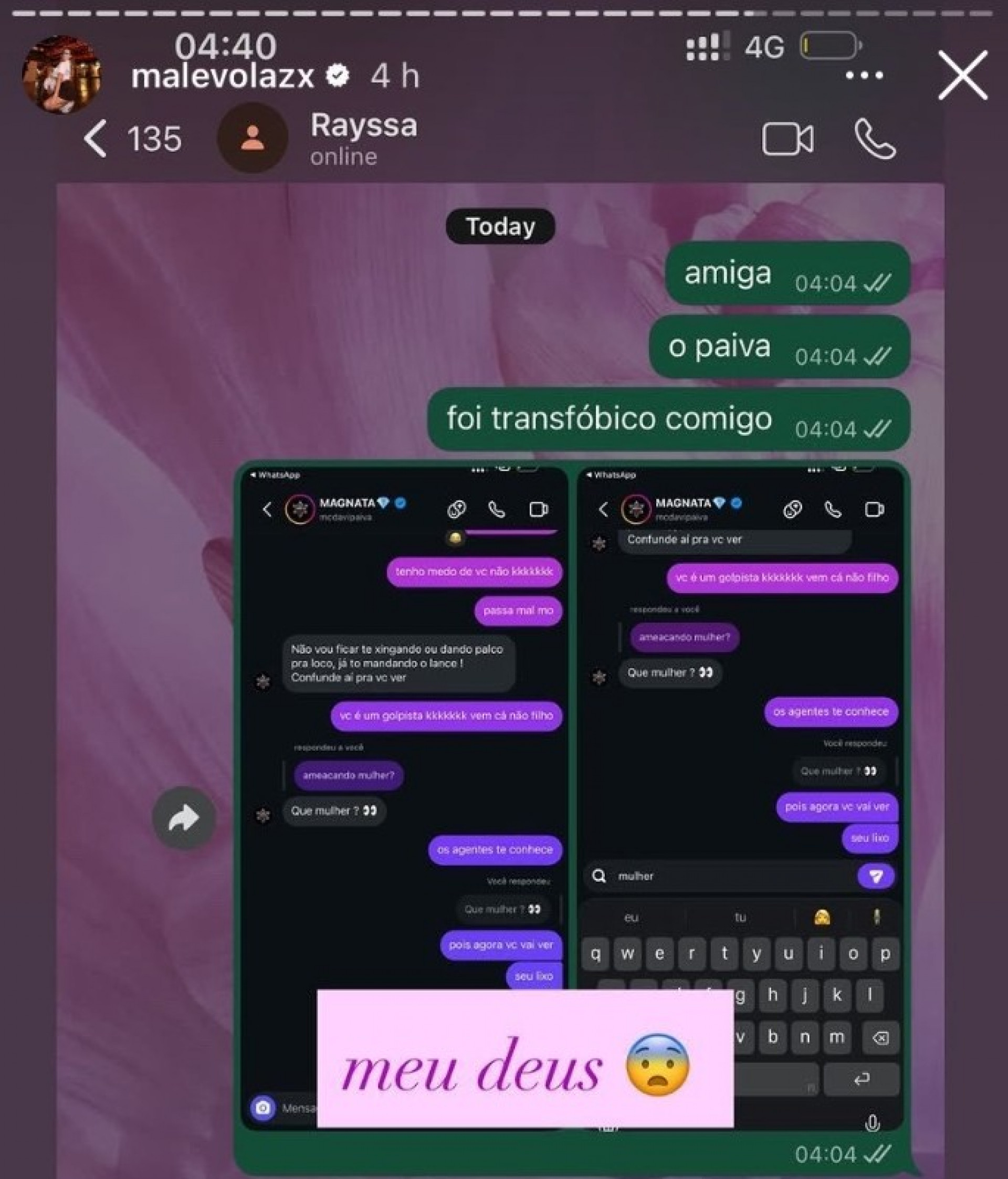 Conversa de Malévola com amiga - Reprodução / Instagram