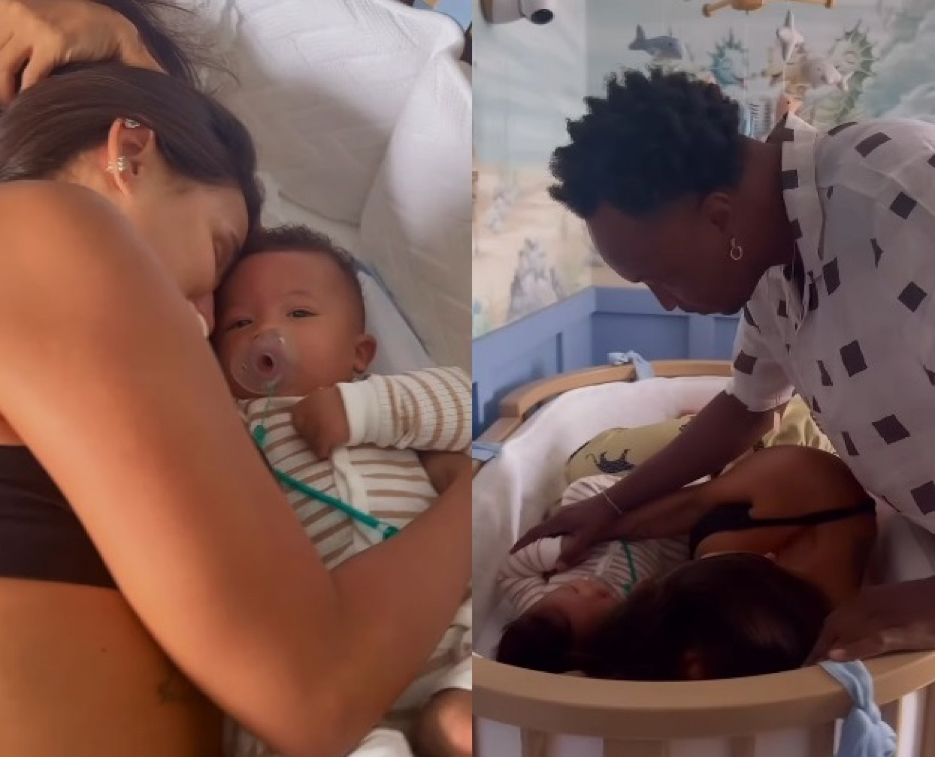 Carol Peixinho dá susto em Thiaguinho ao deitar no berço do filho  - Reprodução/Instagram 