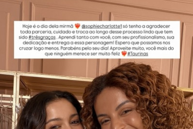Gabriela Loran elogia parceria com Sophie Charlotte em 'Três Graças'