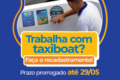Turisangra prorroga prazo para recadastramento de operadores de táxi-boat