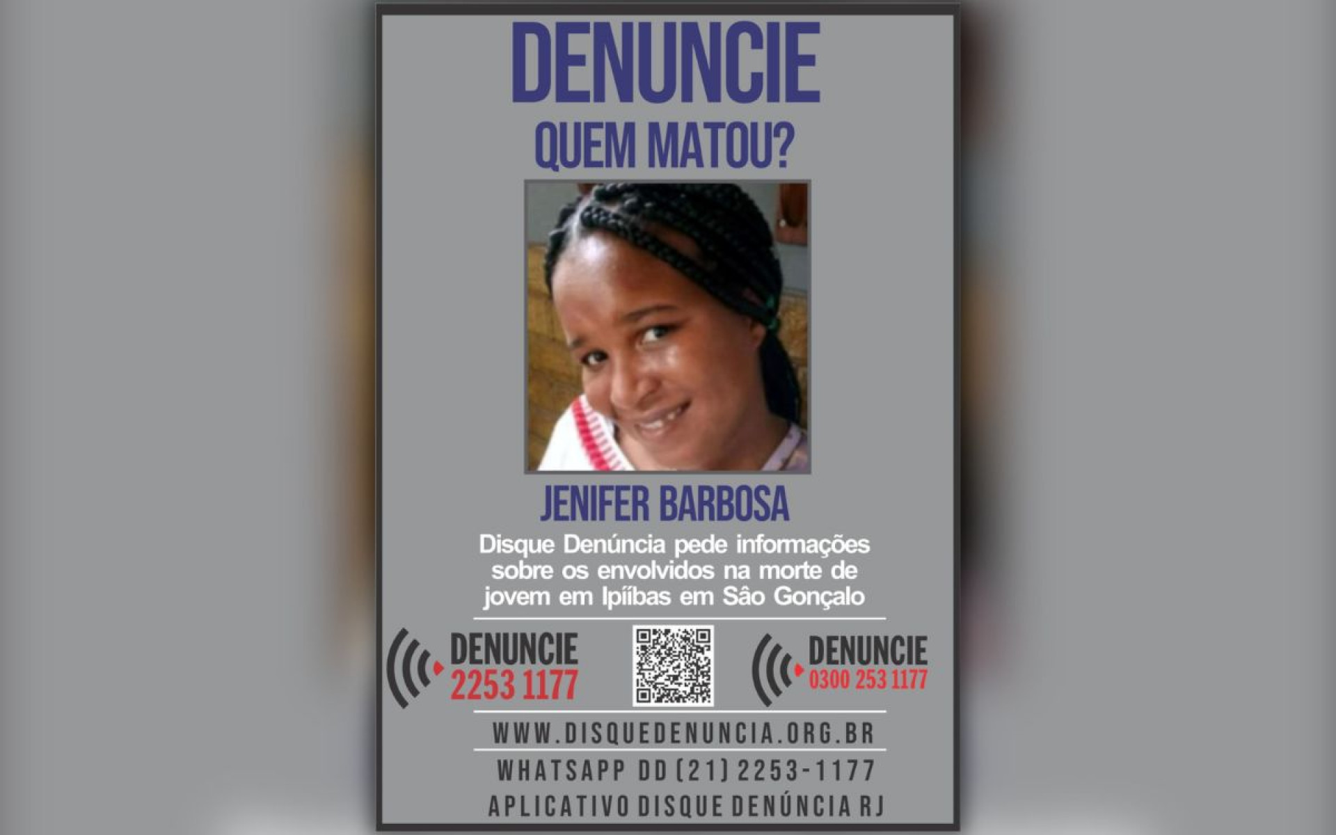 Disque Denúncia pede informações sobre envolvidos em morte de mulher após culto