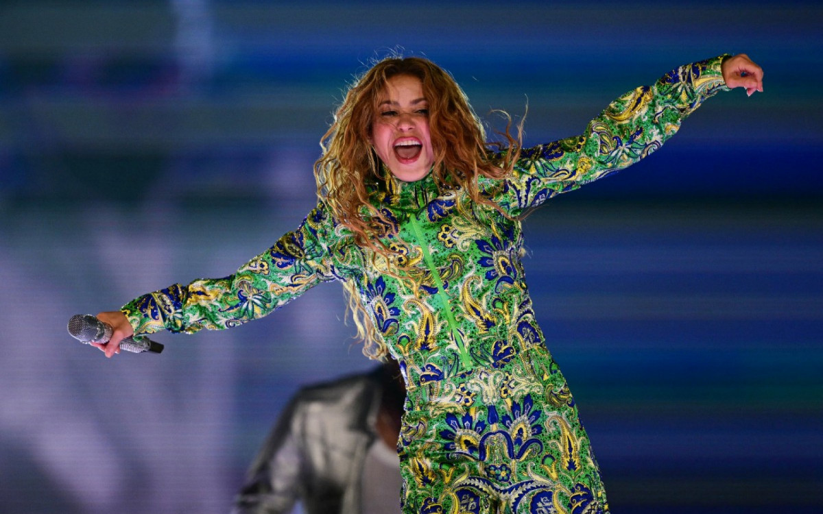 Shakira durante show em Copacabana