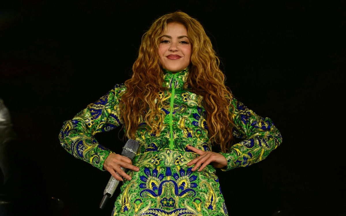 Colombian singer Shakira performs during a free concert at Copacabana beach in Rio de Janeiro, Brazil on May 2, 2026. (Photo by Pablo PORCIUNCULA / AFP)