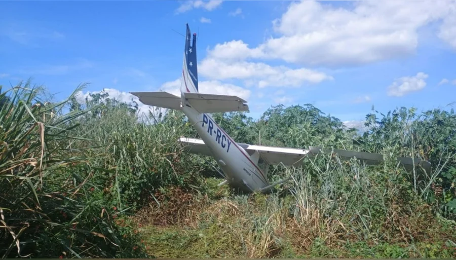 Minas: Avião faz pouso forçado em área de mata