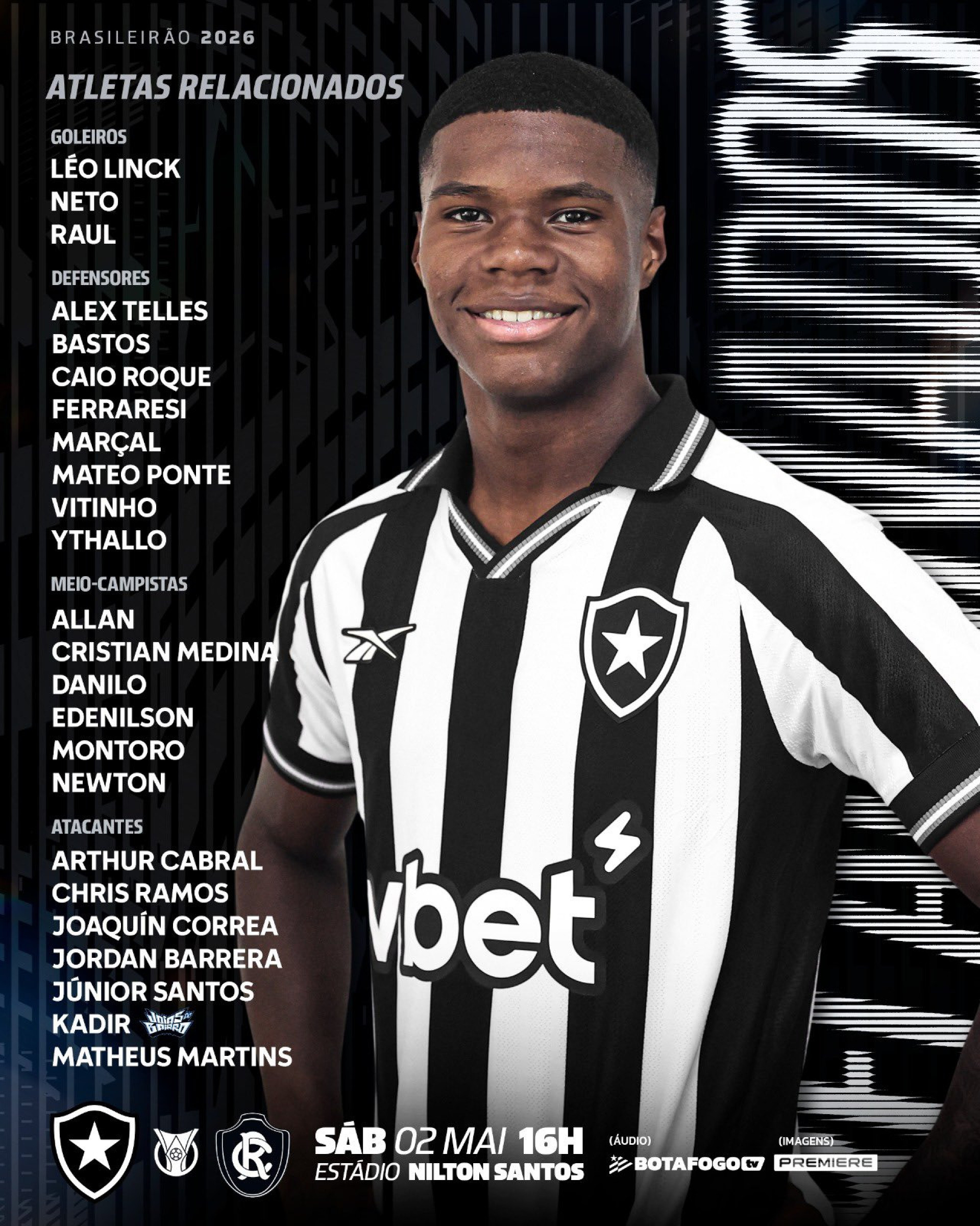 Sem Barboza, Botafogo divulga relacionados para enfrentar o Remo