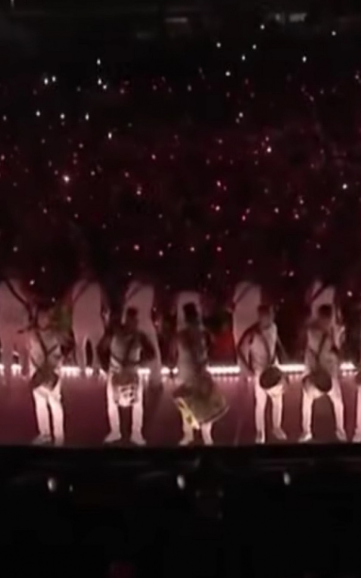 Apresentação da bateria da Unidos da Tijuca no show de Shakira  - Reprodução/Redes Sociais