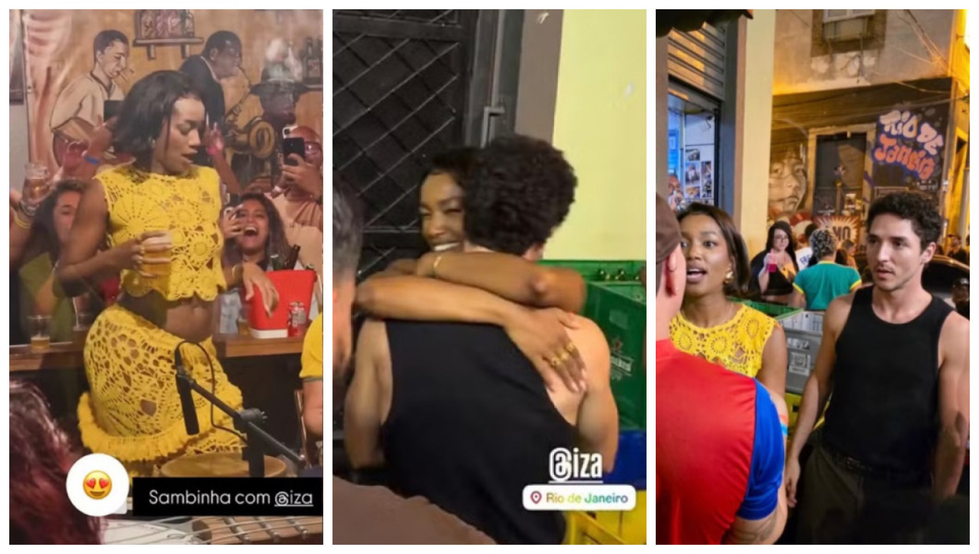 IZA é vista em roda de samba no Centro do Rio ao lado do namorado - Reprodução Instagram