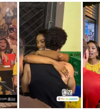 IZA é vista em roda de samba ao lado do namorado
