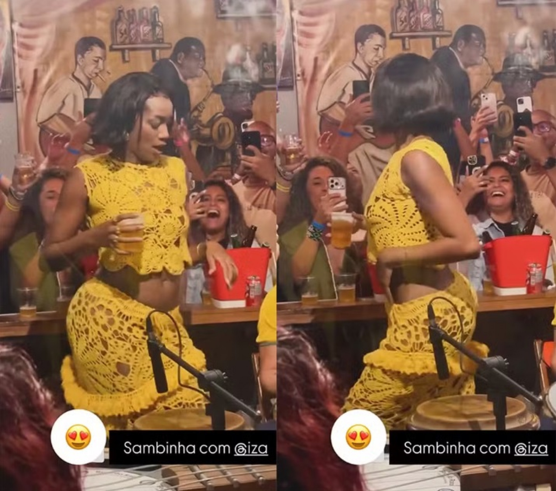 IZA é vista em roda de samba no Centro do Rio ao lado do namorado - Reprodução Instagram