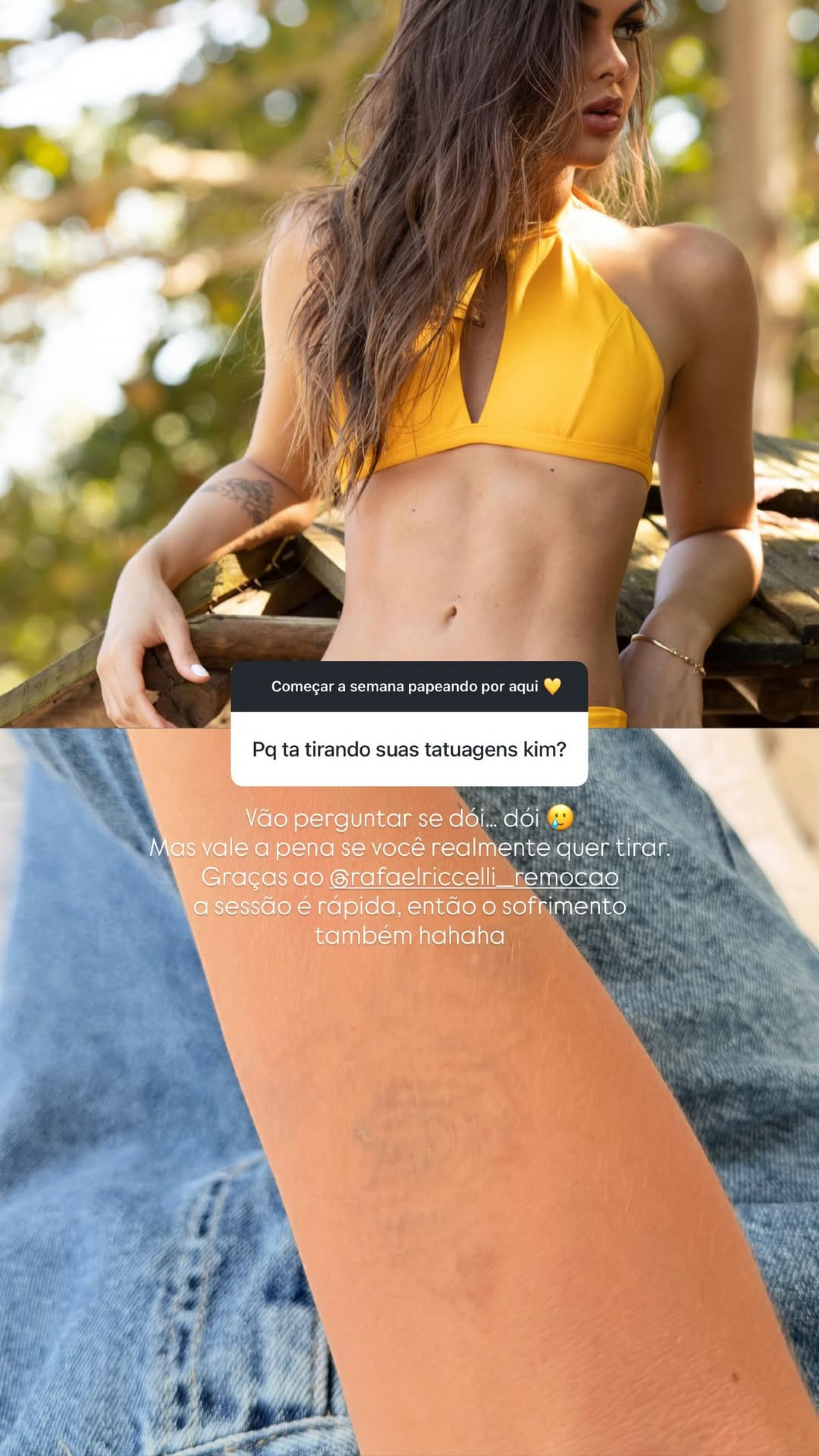Amanda Kimberlly respondeu seguidores sobre remoção de tatuagens  - Reprodução/Instagram