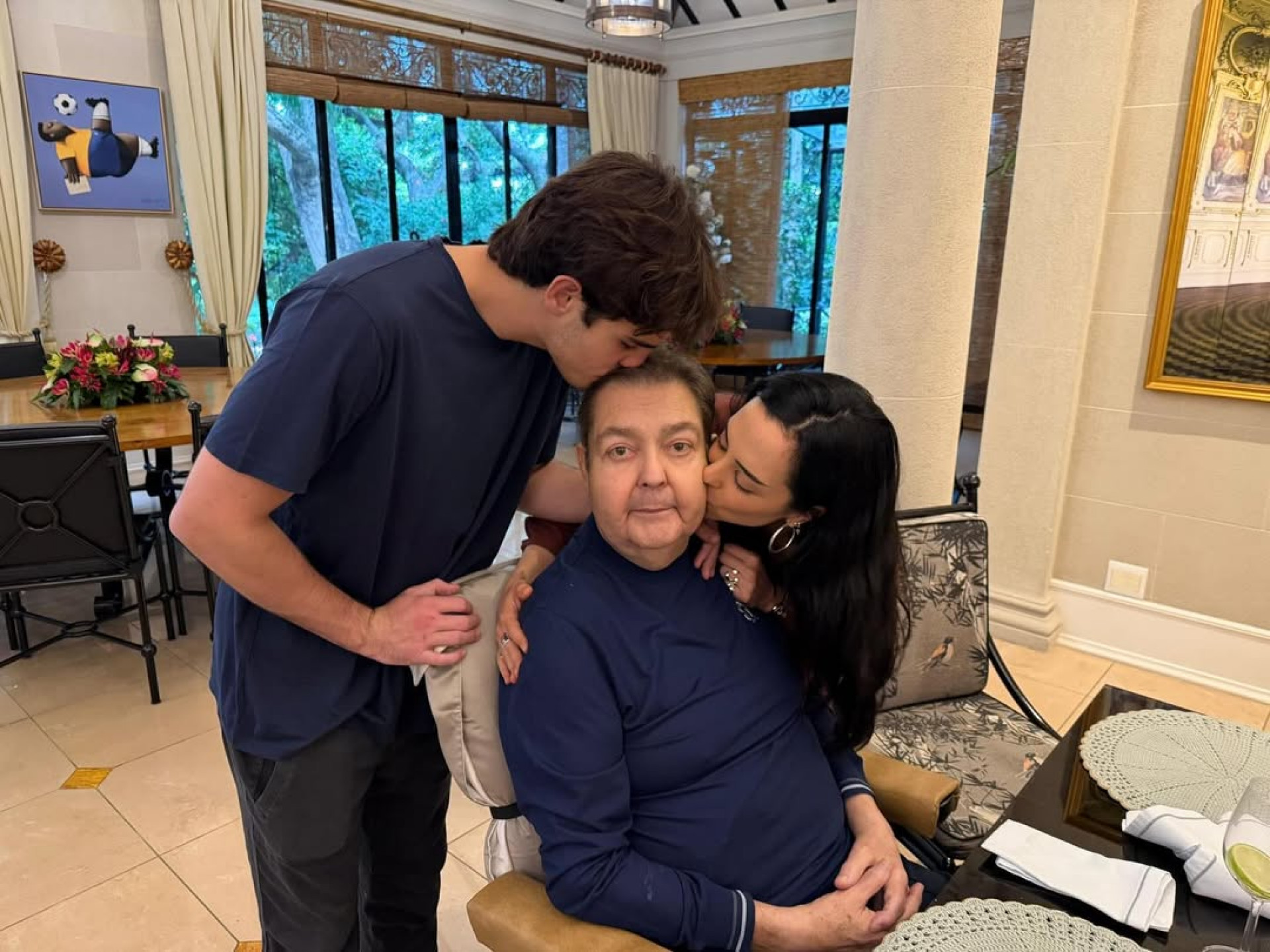 Rodrigo, Faustão e Lara - Reprodução do Instagram