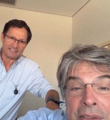 Olivier Anquier passa por cirurgia no joelho e comemora recuperação