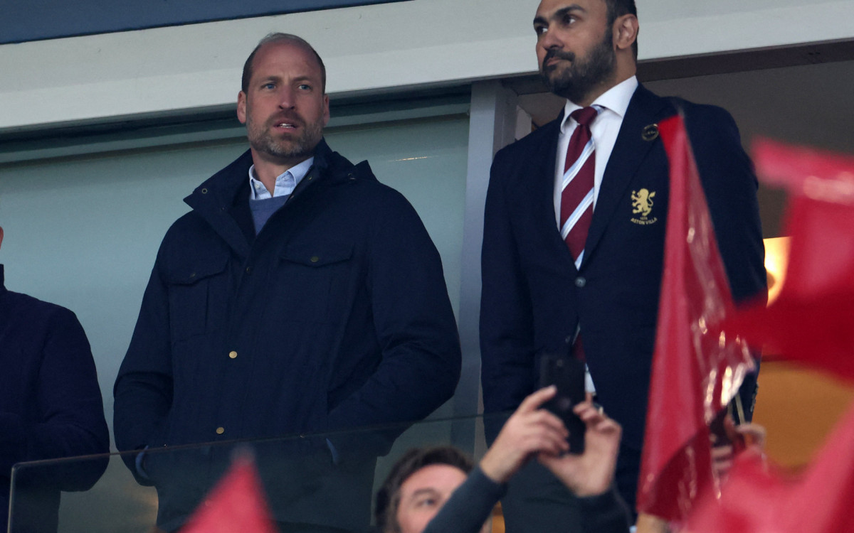Pr&iacute;ncipe William acompanhou a vit&oacute;ria do Aston Villa - Darren Staples / AFP