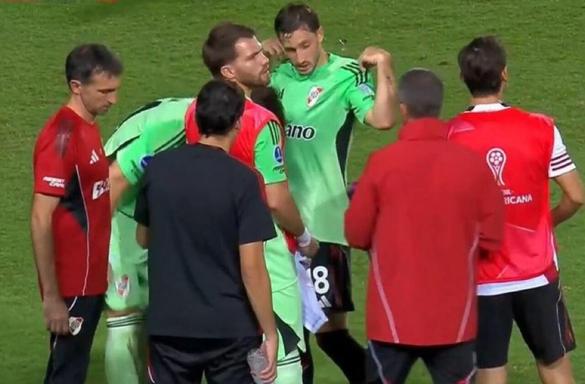 Ex-Palmeiras e Flamengo, Vi&ntilde;a vira goleiro em jogo do River Plate
