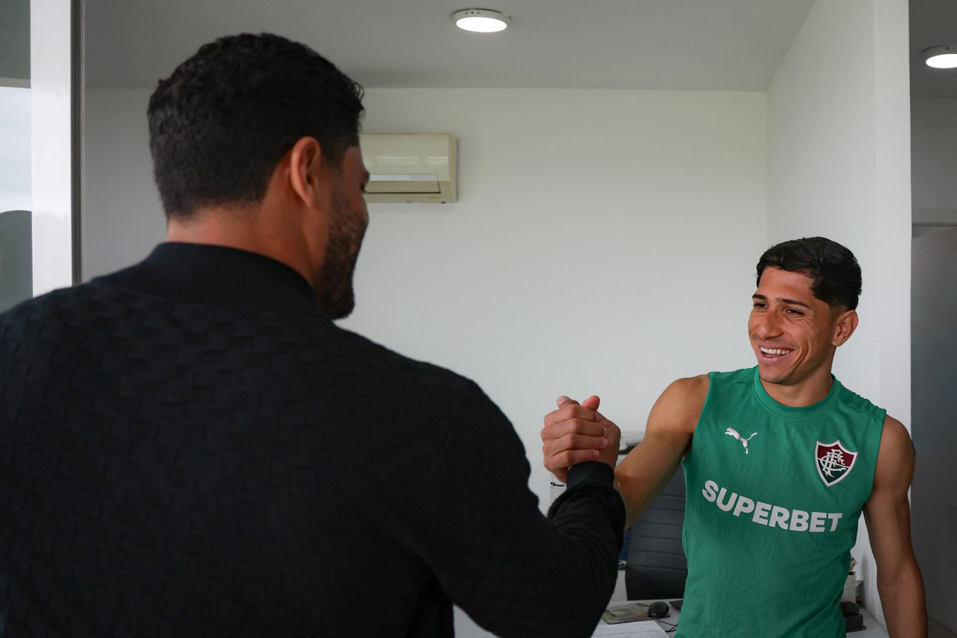Hulk visitou o CT Carlos Castilho, do Fluminense, pela primeira vez - Marcelo Gonçalves/Fluminense FC