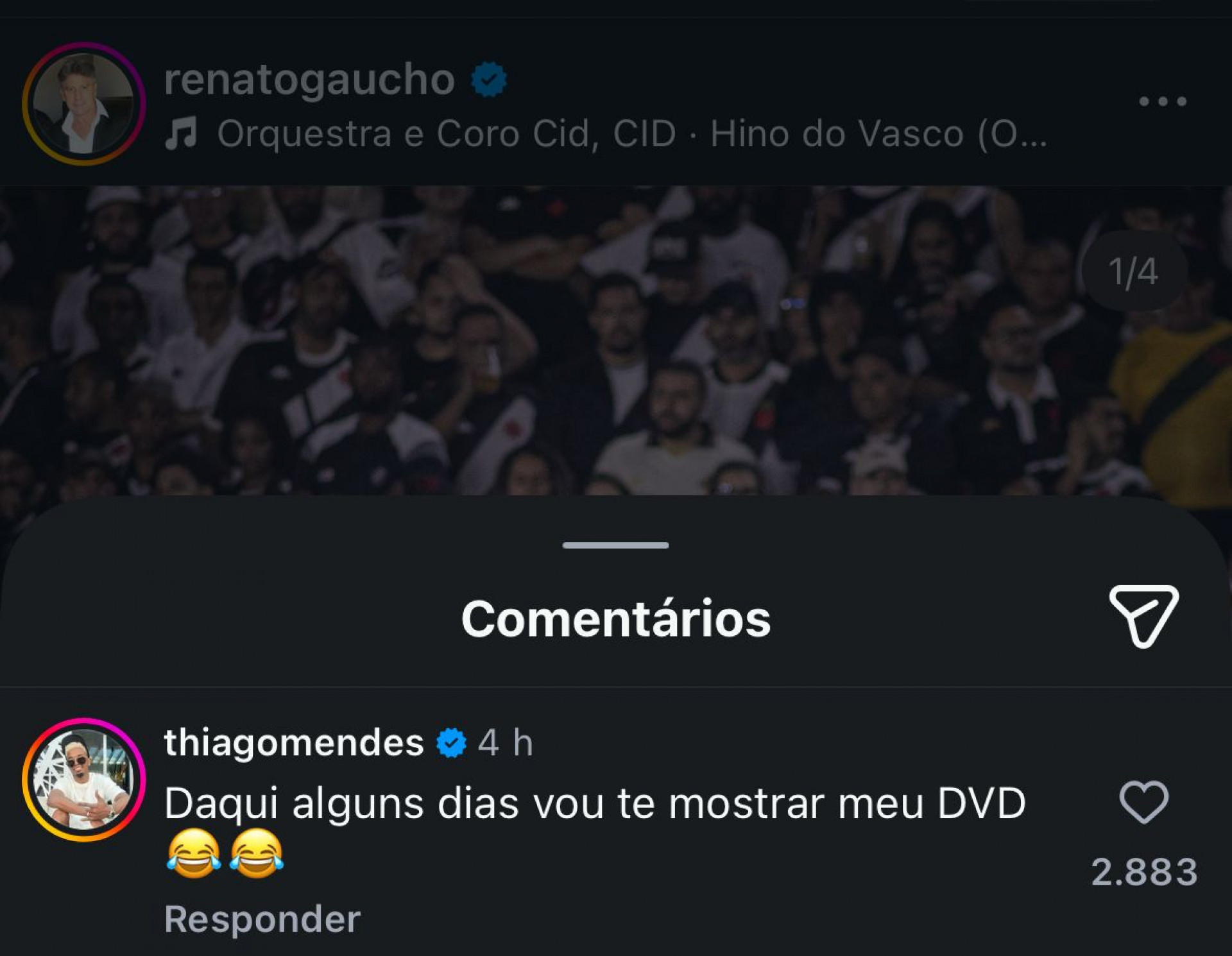 Coment&aacute;rio de Thiago Mendes - Reprodu&ccedil;&atilde;o/Instagram