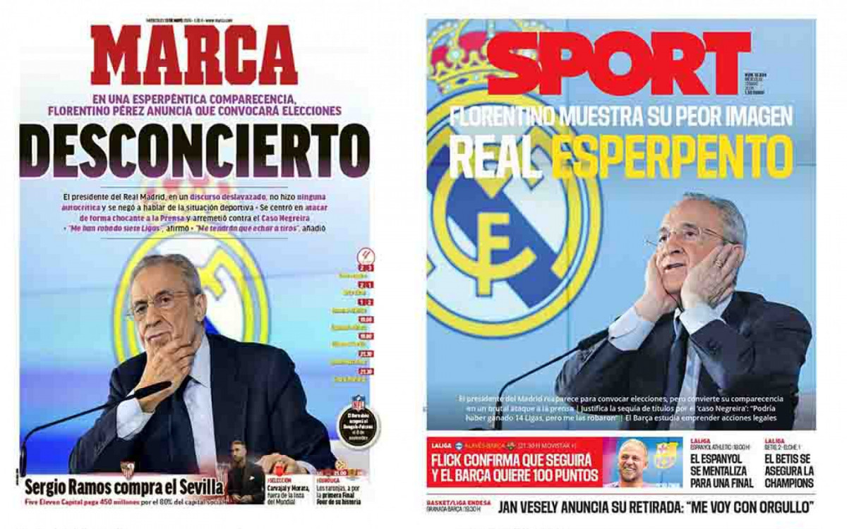 Imprensa espanhola detona coletiva de Florentino P&eacute;rez: “Delirante”