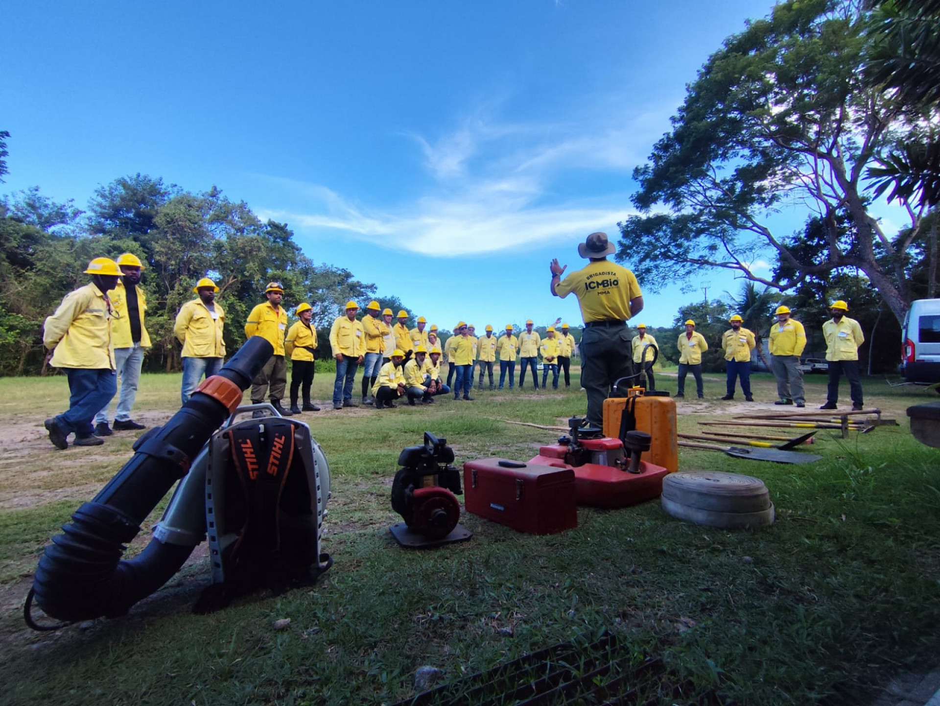 Curso reuniu candidatos que ir&atilde;o atuar na linha de frente contra inc&ecirc;ndios florestais em unidades de conserva&ccedil;&atilde;o - Fotos: Michelle Reis e Jorge Leite