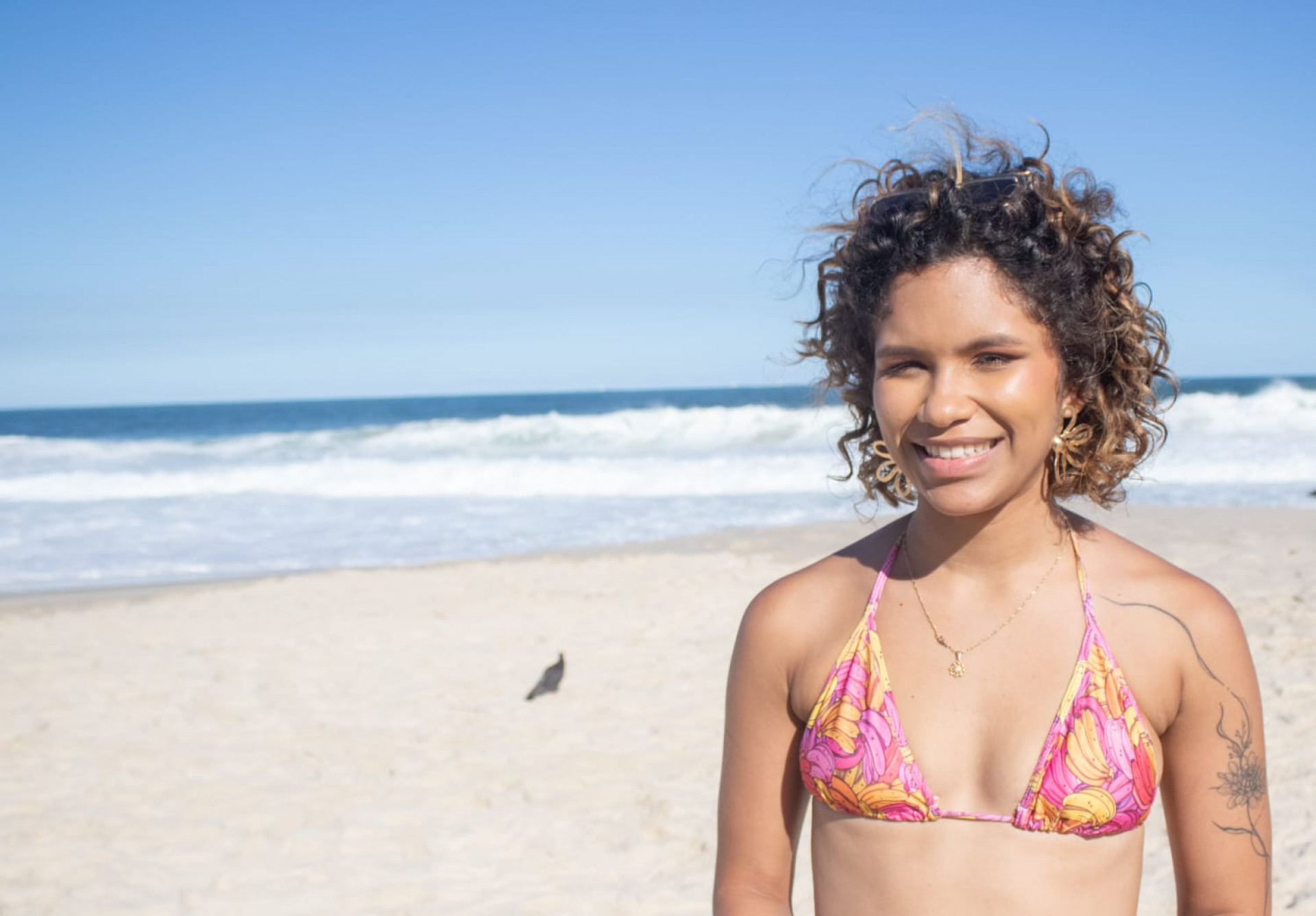 Íris Jhasmin, de 21 anos, é do interior da Bahia e está em viagem pelo Rio de Janeiro - Érica Martin/Agência O Dia