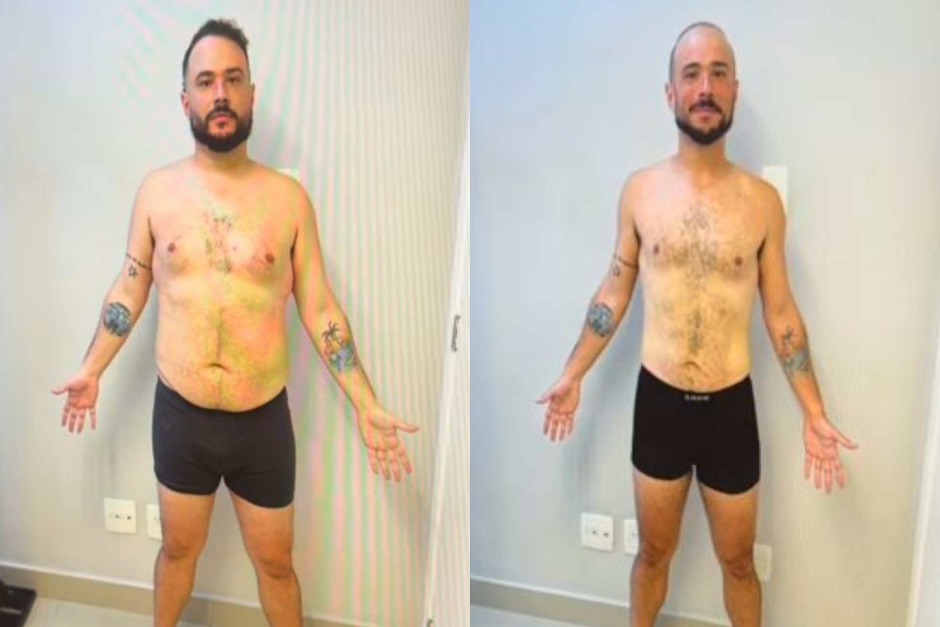 Antes e depois de Ed Gama perder 33 kg - Reprodu&ccedil;&atilde;o / Instagram