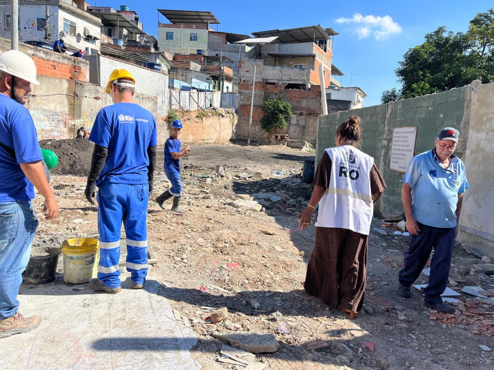 As obras na Vila Cruzeiro, no Complexo da Penha,  já foram iniciadas - Subprefeitura dos Grandes Complexos / Divulgação.