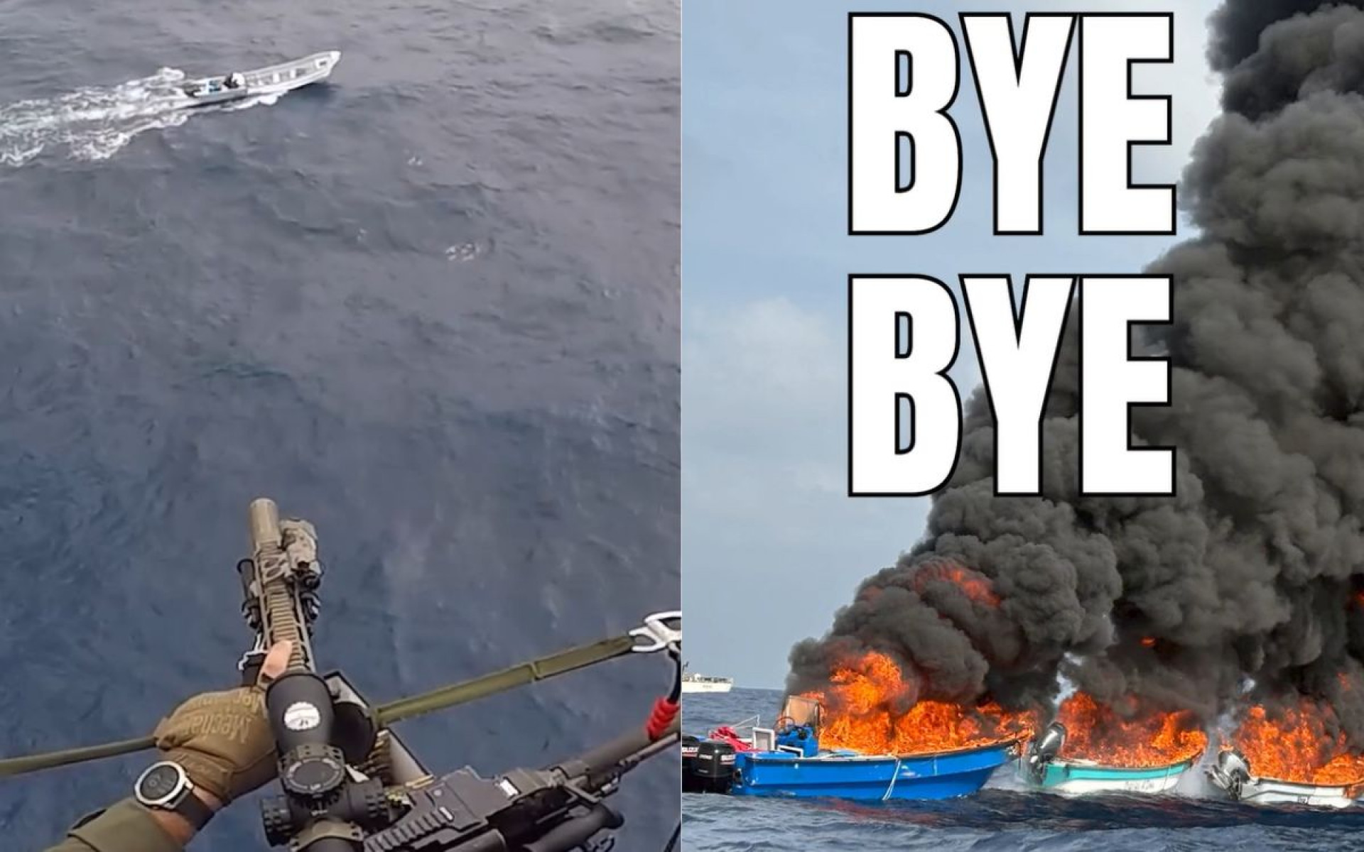 Vídeo: Atiradores dos EUA atingem barcos no Caribe ao som de NSYNC: 'Bye bye'