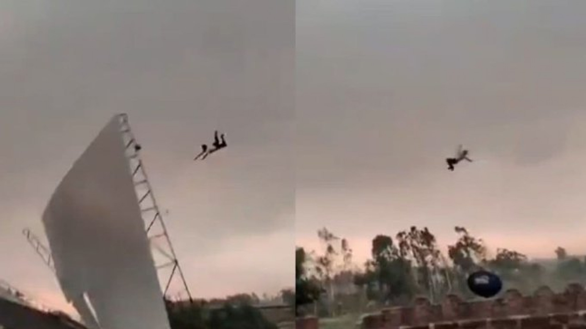 Vídeo: homem é arremessado pela força dos ventos durante tempestade no norte da ìndia
