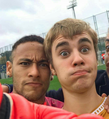 Neymar relembra festa com Justin Bieber e Lewis Hamilton
