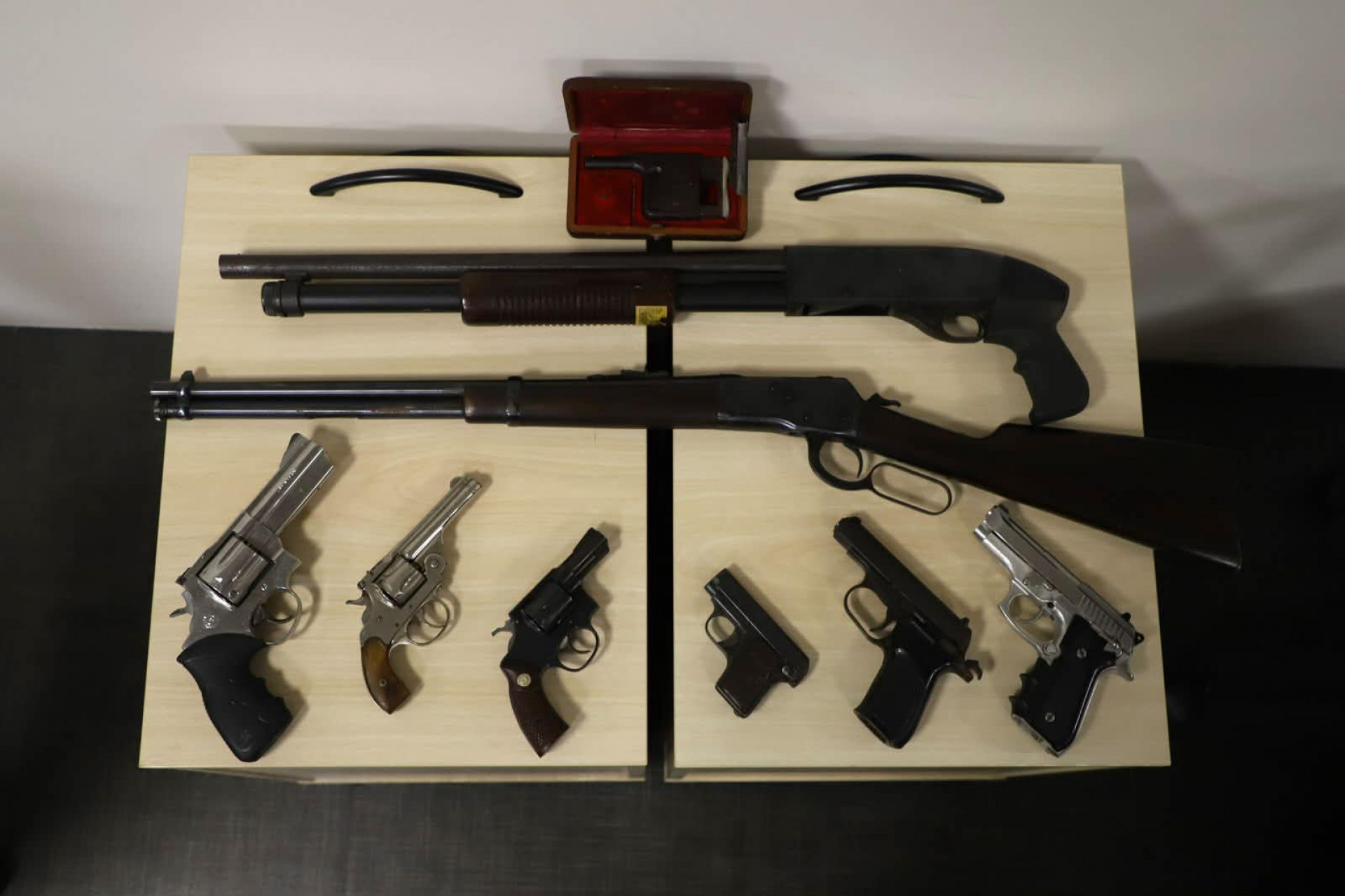Armas são apreendidas na casa de alvos da Operação Sem Refino, da Polícia Federal - Reprodução