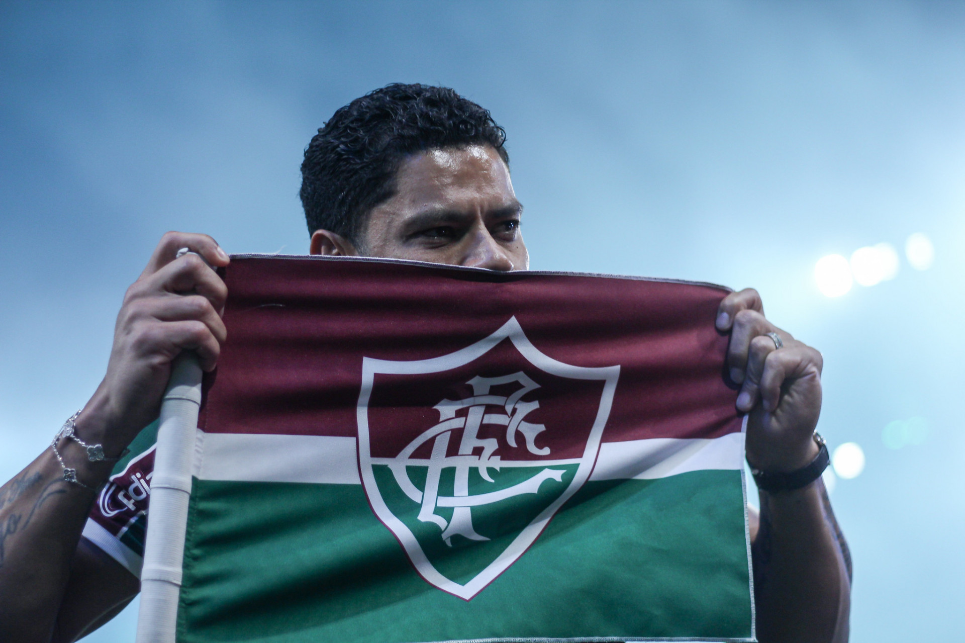 Hulk foi recebido com festa pela torcida do Fluminense no Maracanã - Leonardo Brasil/Fluminense FC