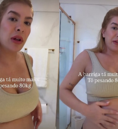 Lore Improta detalha ganho de peso na segunda gestação