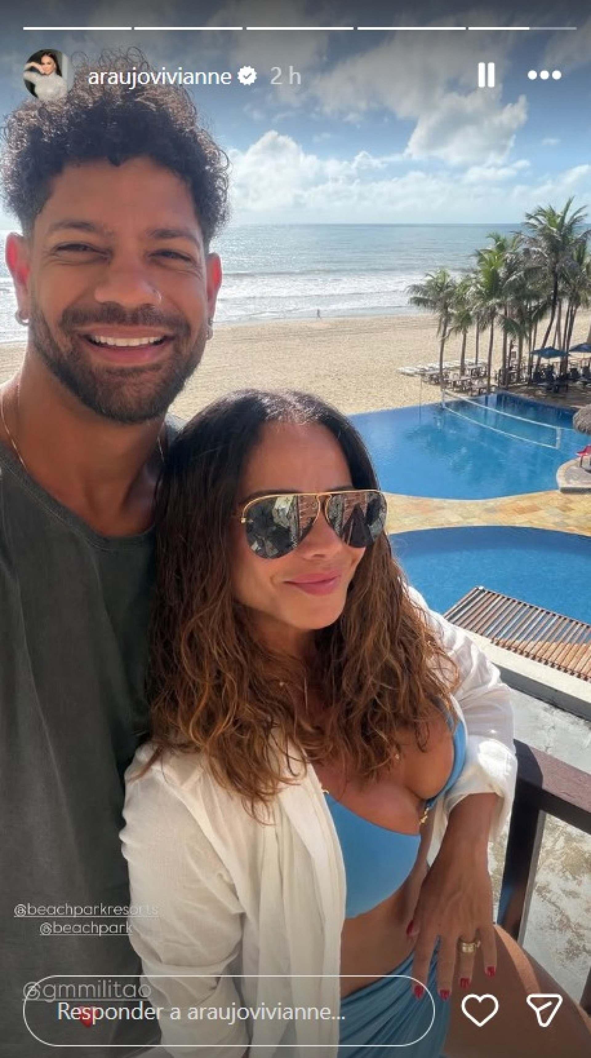 Vivianne Araújo e Guilherme Militão em Fortaleza - Reprodução / Instagram