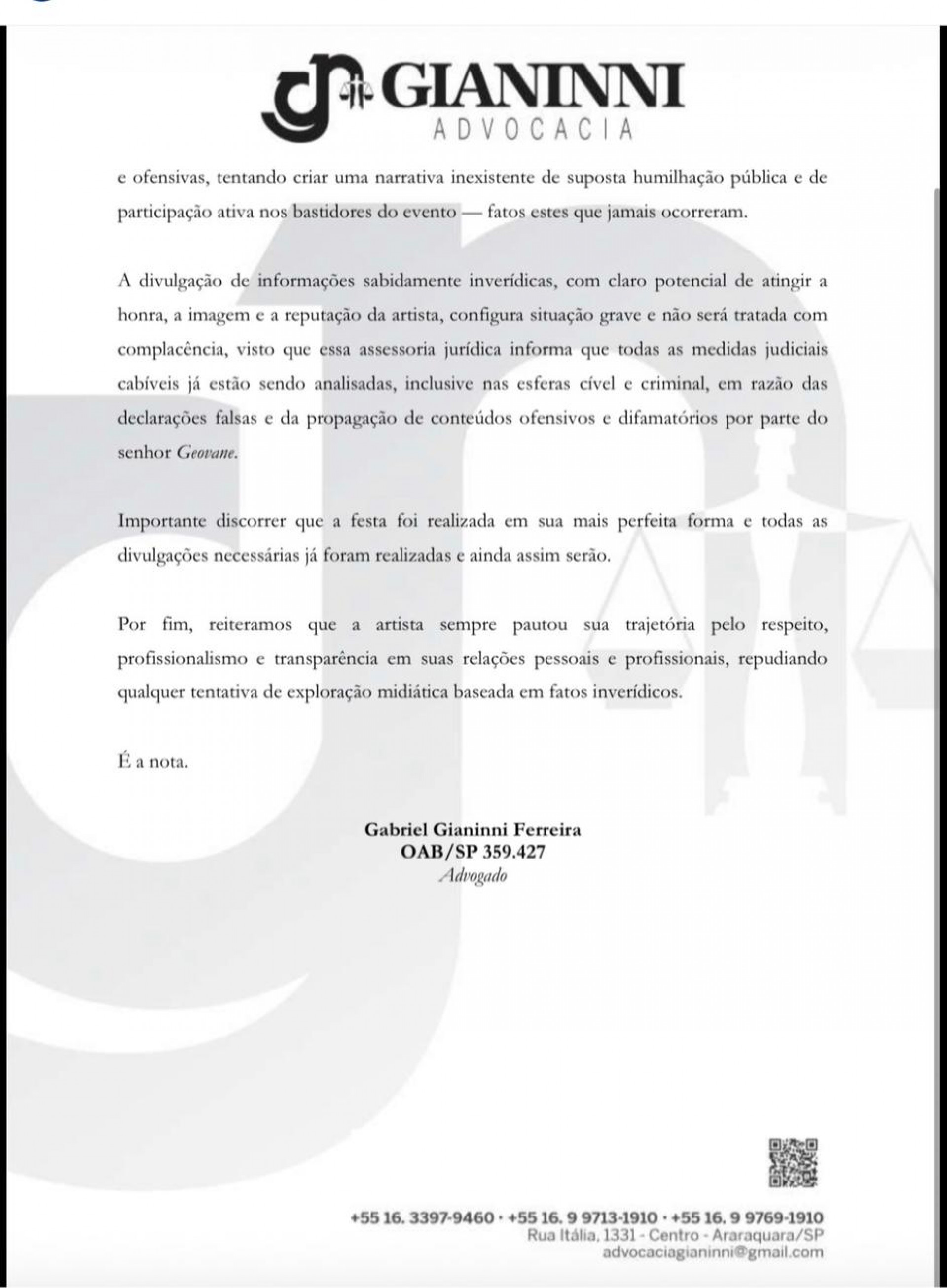 Comunicado divulgado por Simony nas redes sociais diverge de relatos sobre quem intermediou a parceria do evento - Foto: Redes sociais/ Reprodução