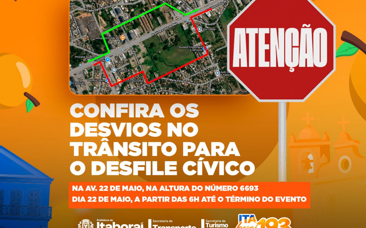 Itaboraí 193 anos: trânsito com alterações durante o tradicional Desfile Cívico da cidade