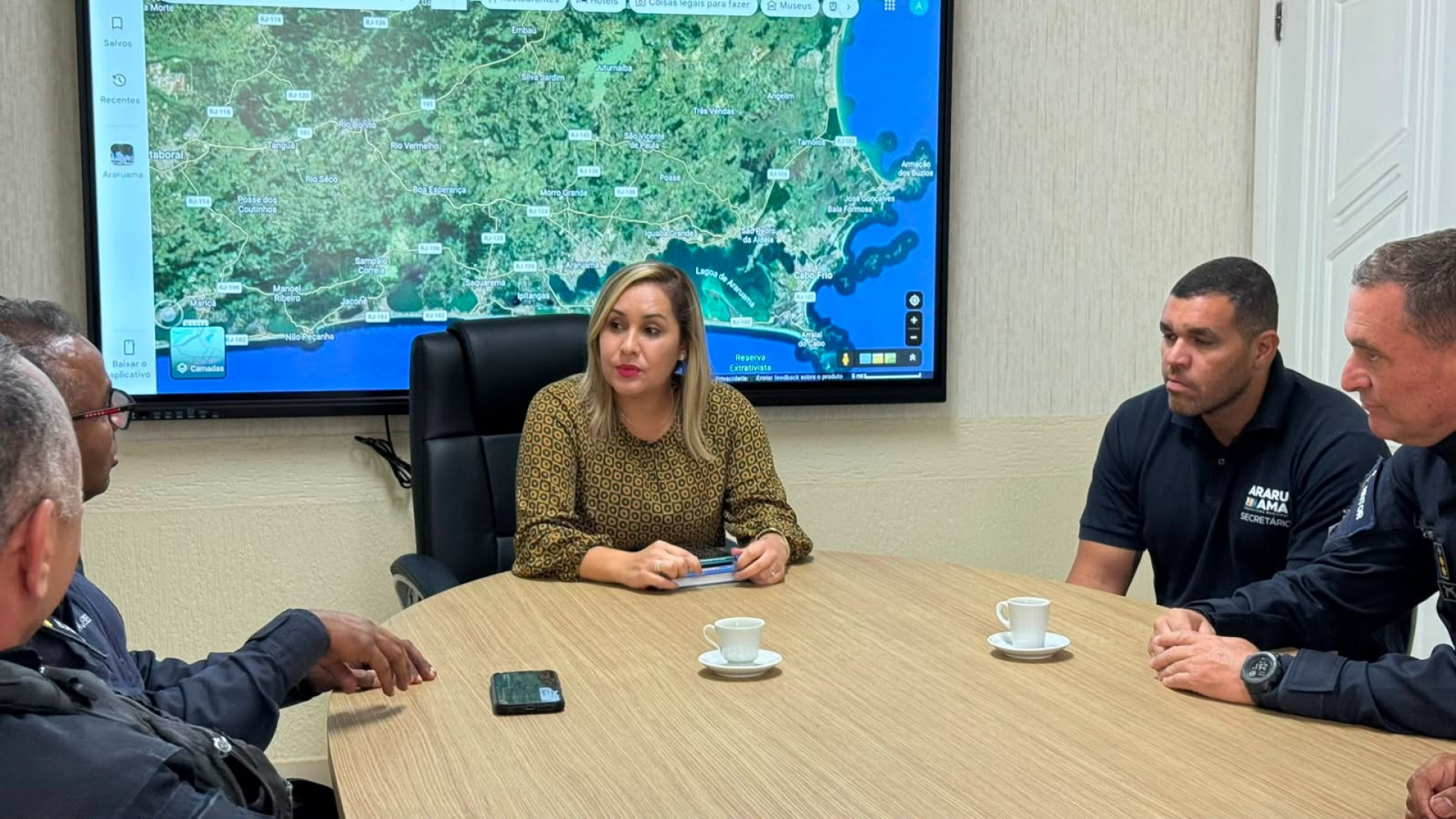 Daniela aproveitou o encontro para reforçar o discurso de integração entre município e Estado, afirmando que a segurança pública é prioridade da administração. - Reprodução/ Ascom
