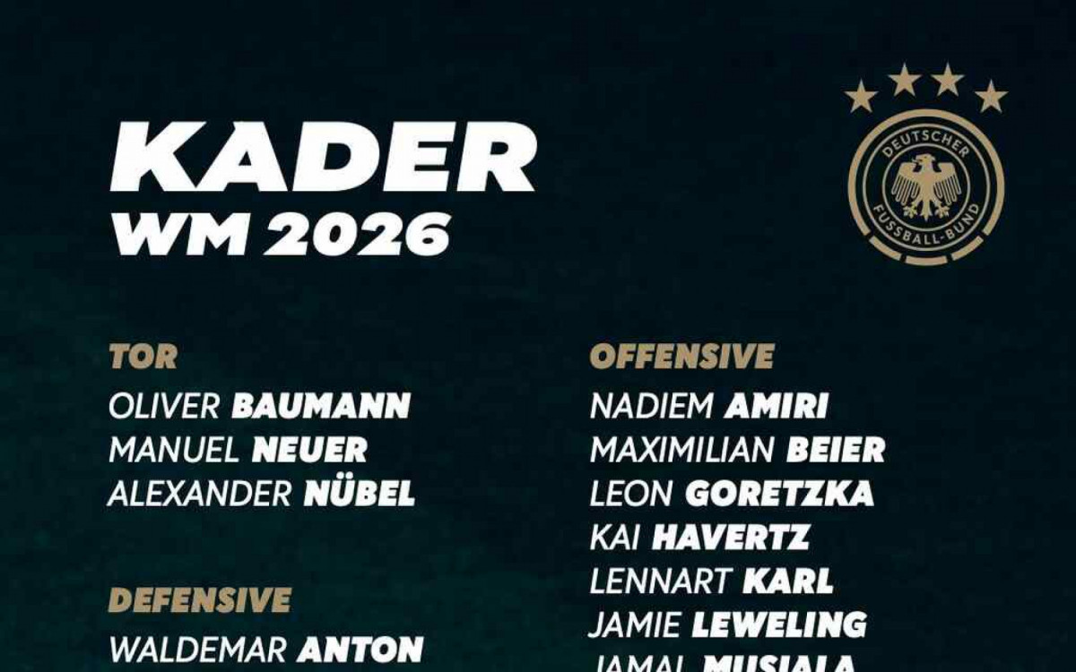Alemanha anuncia os 26 convocados para a Copa do Mundo