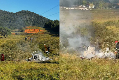 Piloto morre após queda de helicóptero em Santa Catarina