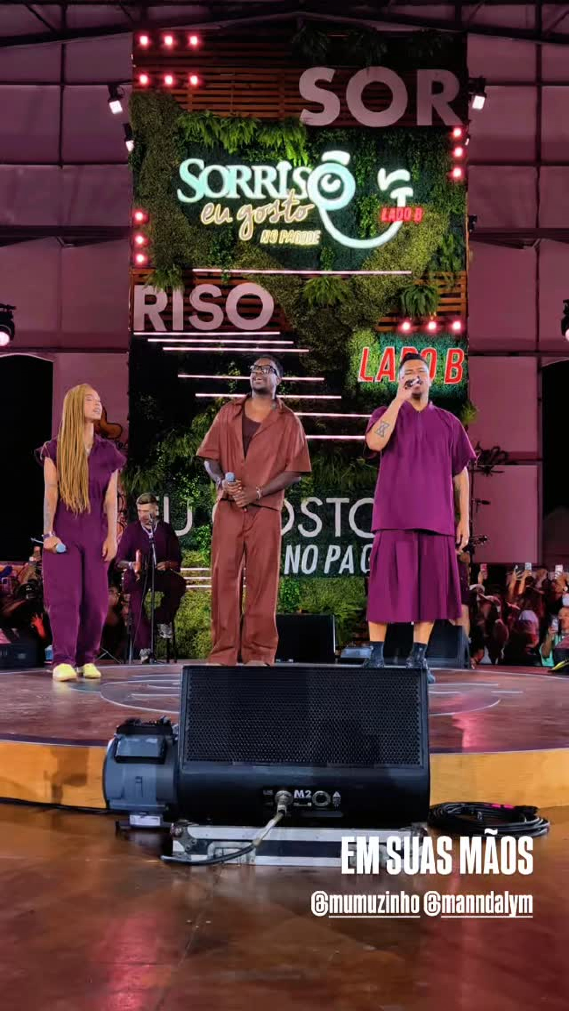 Mumuzinho e Manda Lynn cantam com Bruno Cardoso - Reprodução de vídeo / Instagram