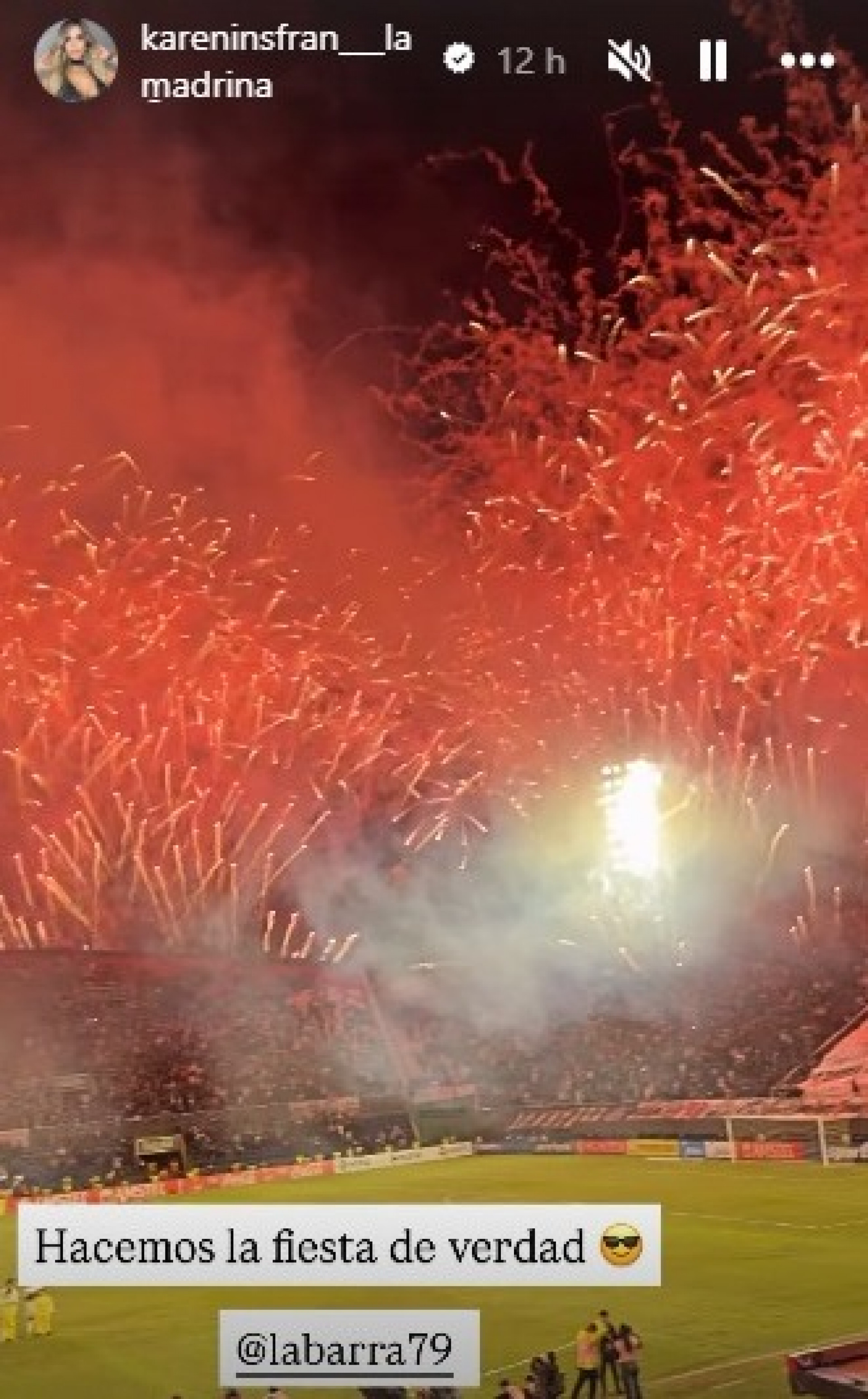 Karen Insfran postou festa dos torcedores do Olimpia - Reprodu&ccedil;&atilde;o / Instagram
