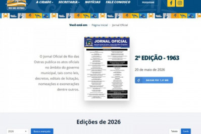 Novo portal do Jornal Oficial promete acesso mais rápido e transparente em Rio das Ostras