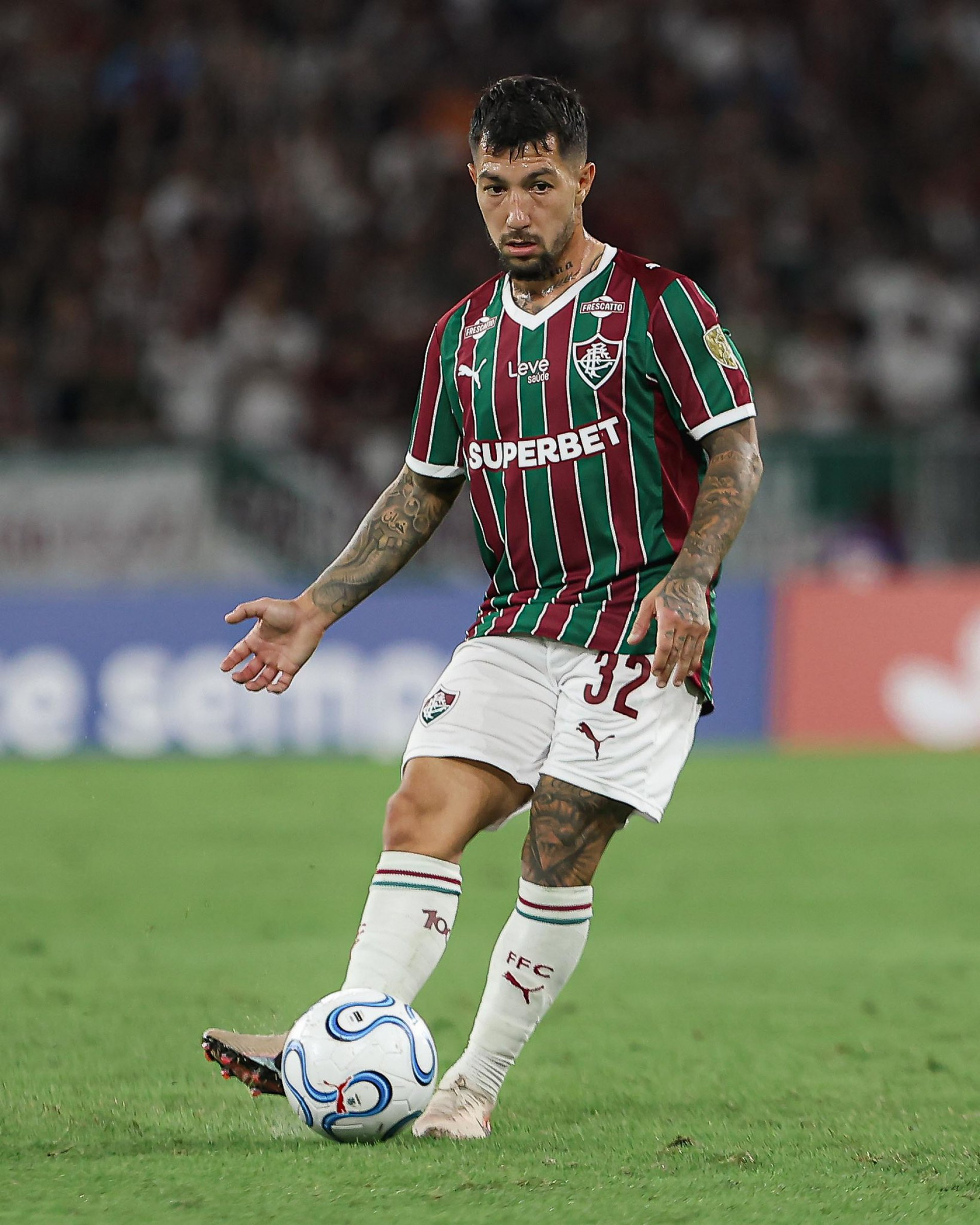 Lucho Acosta no jogo contra o Bolívar, na última quarta-feira (20)
