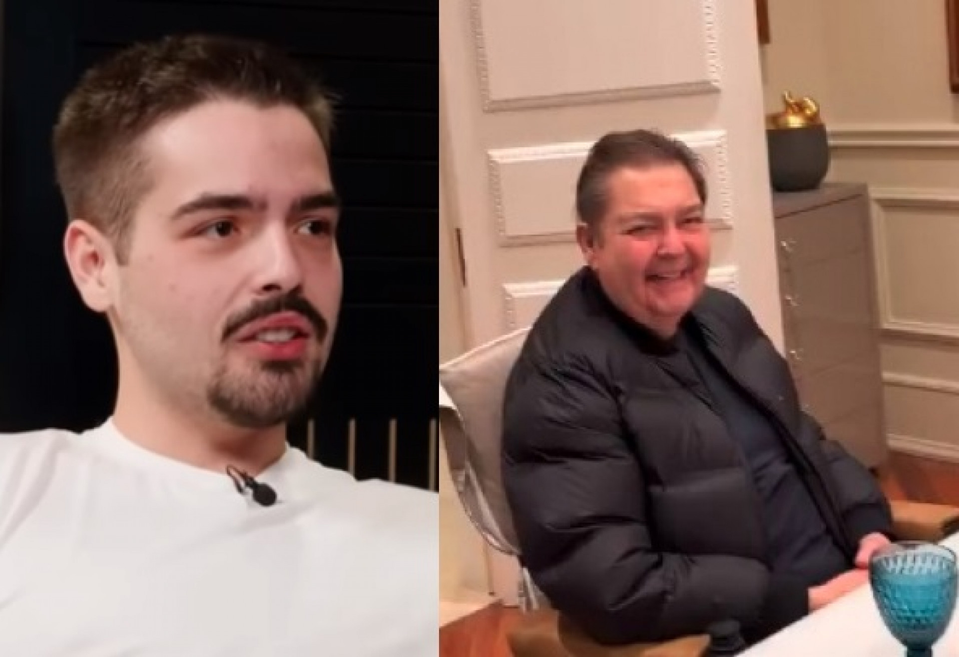 João Silva e o pai, Faustão - Reprodução de vídeo
