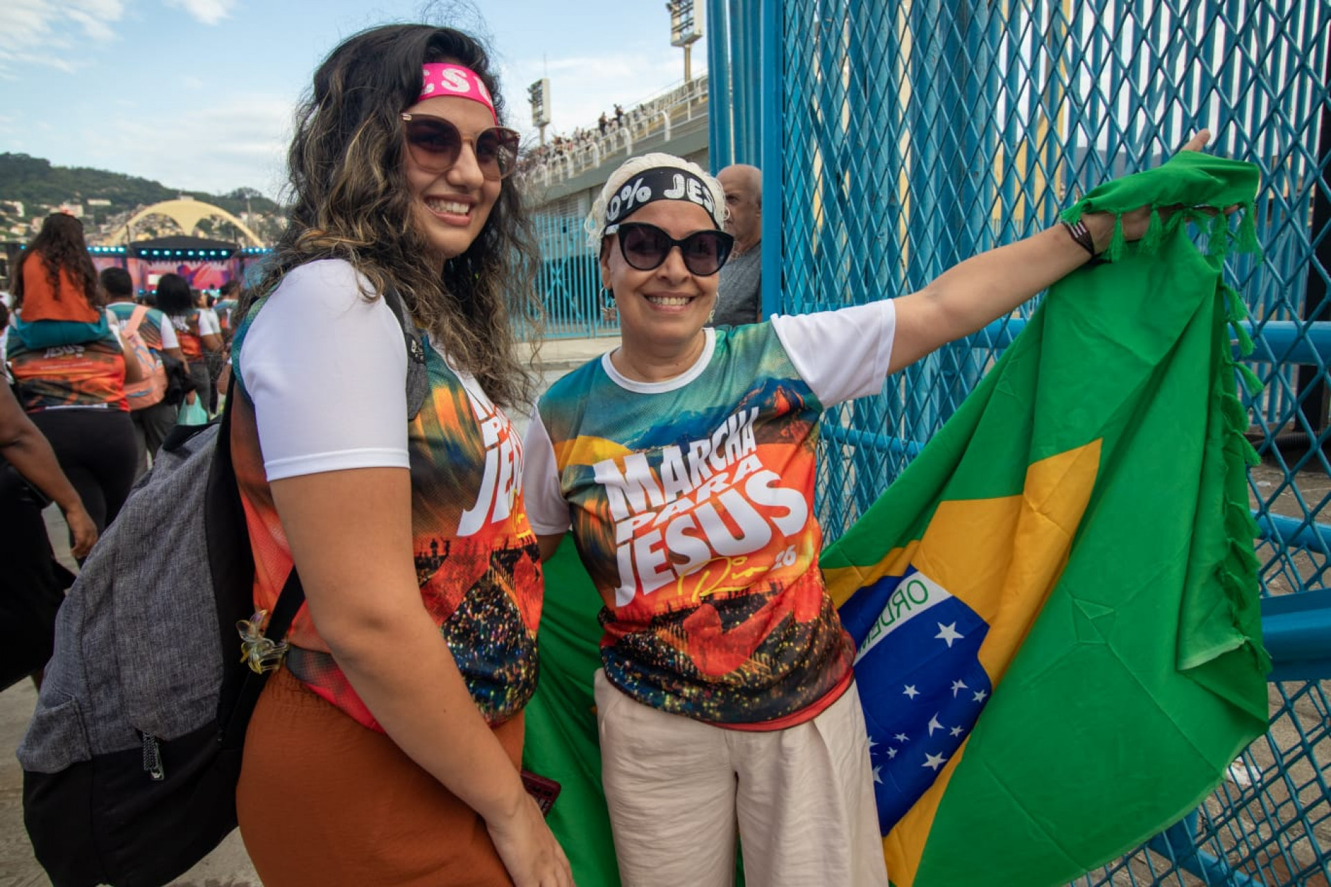Sogra e nora, Soraya Mota, de 60 anos, e Iara Tinoco, de 28, na 19ª edição Marcha para Jesus - Érica Martin/Agência O Dia